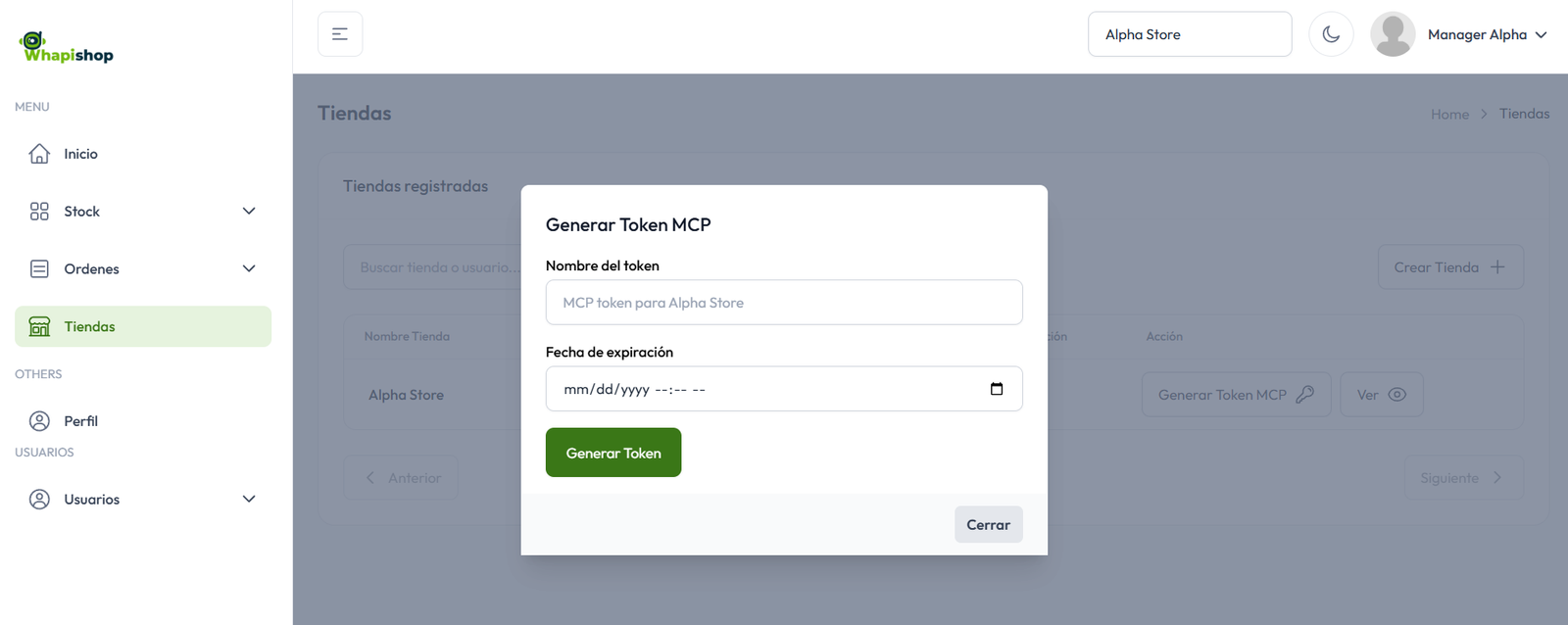 Formulario de producto