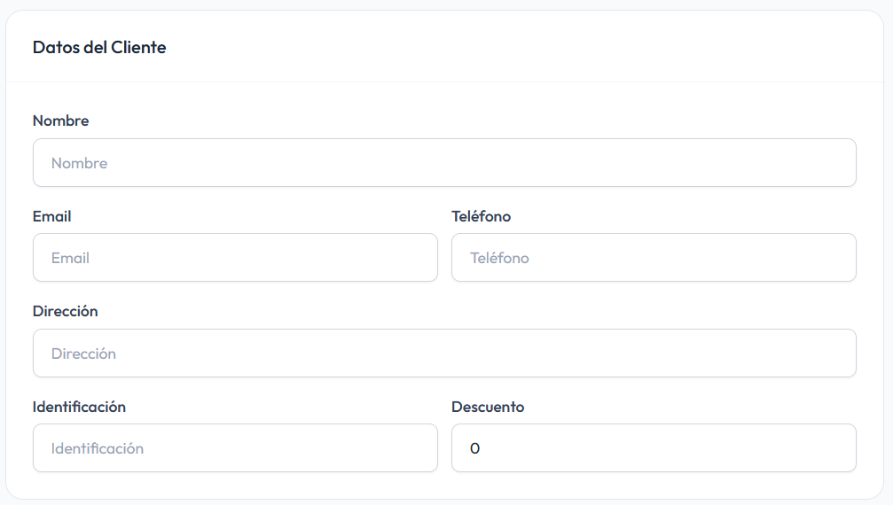 Formulario de cliente