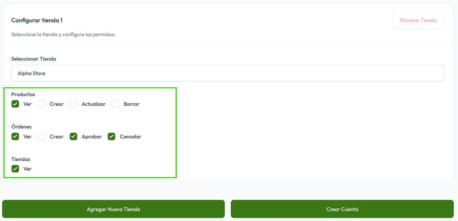 desvincular un usuario de una tienda