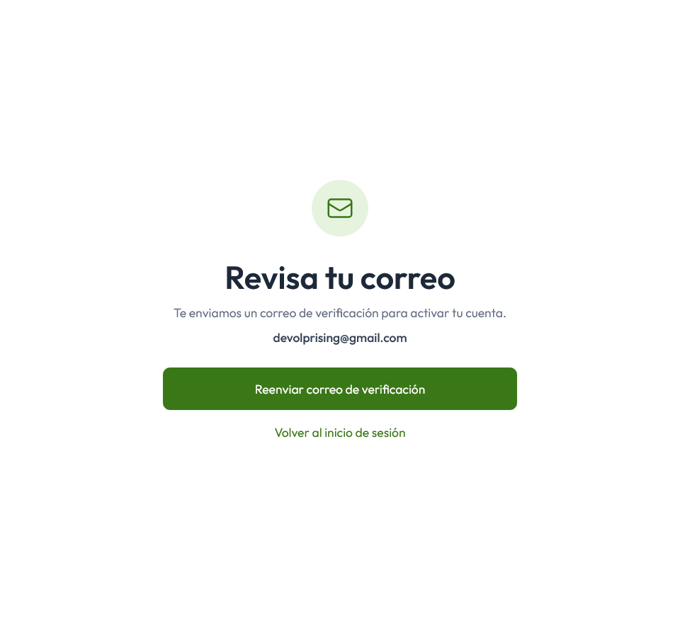 Confirmación de registro