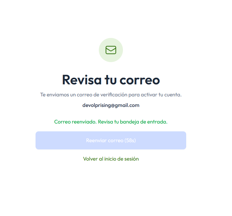 Reenviar verificación